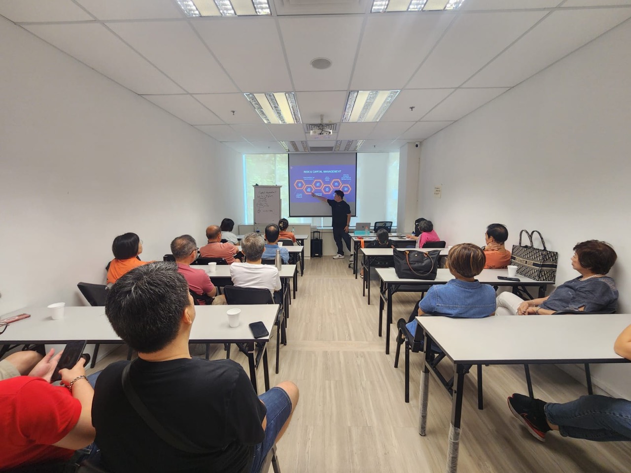 Classroom workshop with Lucas presenting